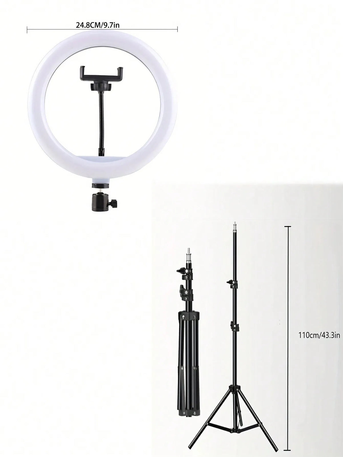 10-Inch Ring Light with 110cm Tripod Stand — Livestreaming & Selfie Fill Light Kit