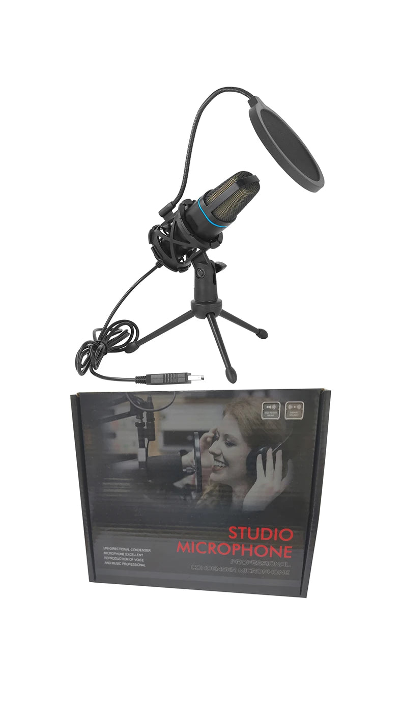RGB USB Condenser Microphone – Wired Gaming Mic for Podcasting, Streaming & Studio Recording