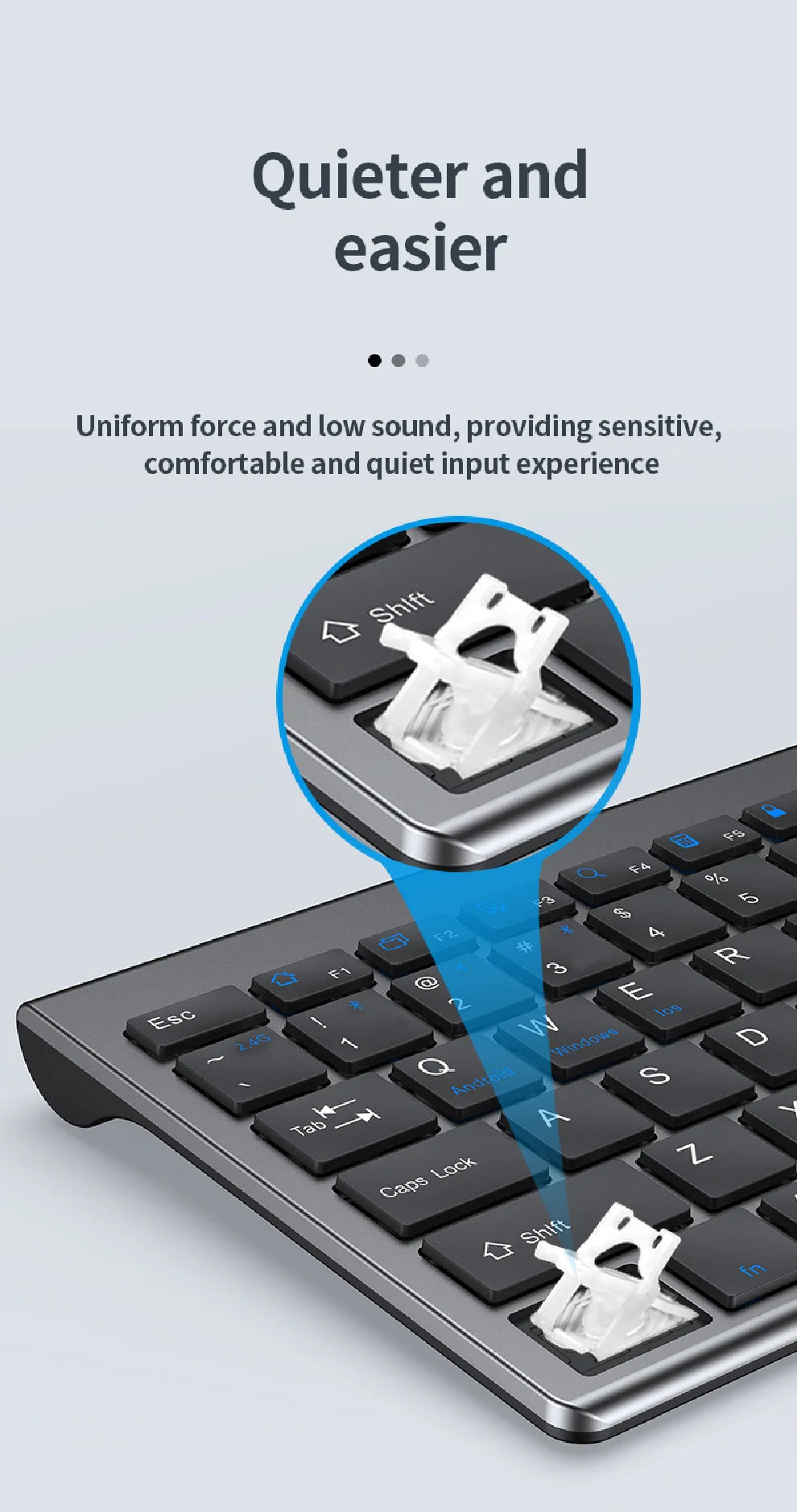 Wireless Keyboard & Mouse Combo – Bluetooth 5.0 & 2.4G Rechargeable Full-Size Ergonomic Set