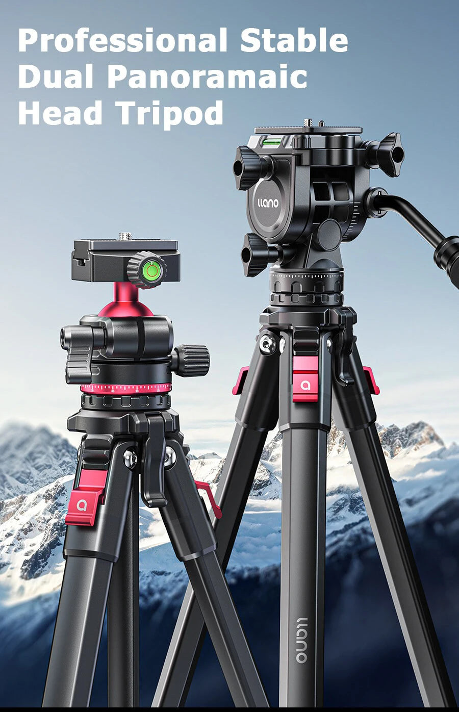Llano KT003 Professional Camera Tripod with Fluid Head — 15KG Load, Travel-Ready