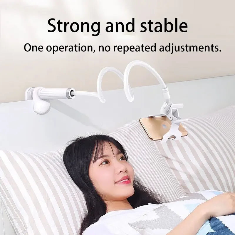 Flexible Gooseneck Phone Mount – Long Arm Clamp Holder for Bed, Desk & Overhead Filming