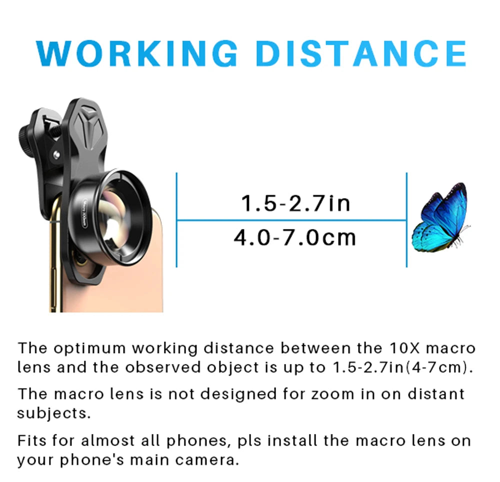 APEXEL APL-HB100MM 100mm Macro Phone Lens Kit — 4K HD with CPL & Star Filter Bundle