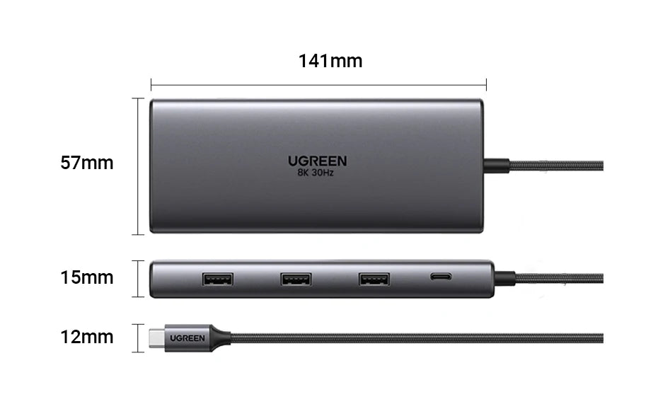 Dual HDMI USB-C Docking Station – Up to 13-in-1 with 8K/4K Output, RJ45, PD 100W & USB 3.0