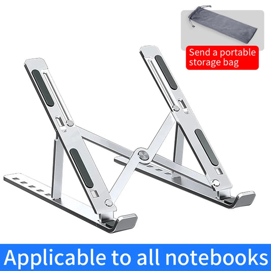 Aluminum Laptop Stand – Foldable, Portable & Non-Slip Cooling Holder for Notebooks