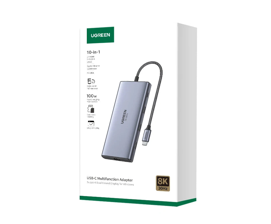 Dual HDMI USB-C Docking Station – Up to 13-in-1 with 8K/4K Output, RJ45, PD 100W & USB 3.0