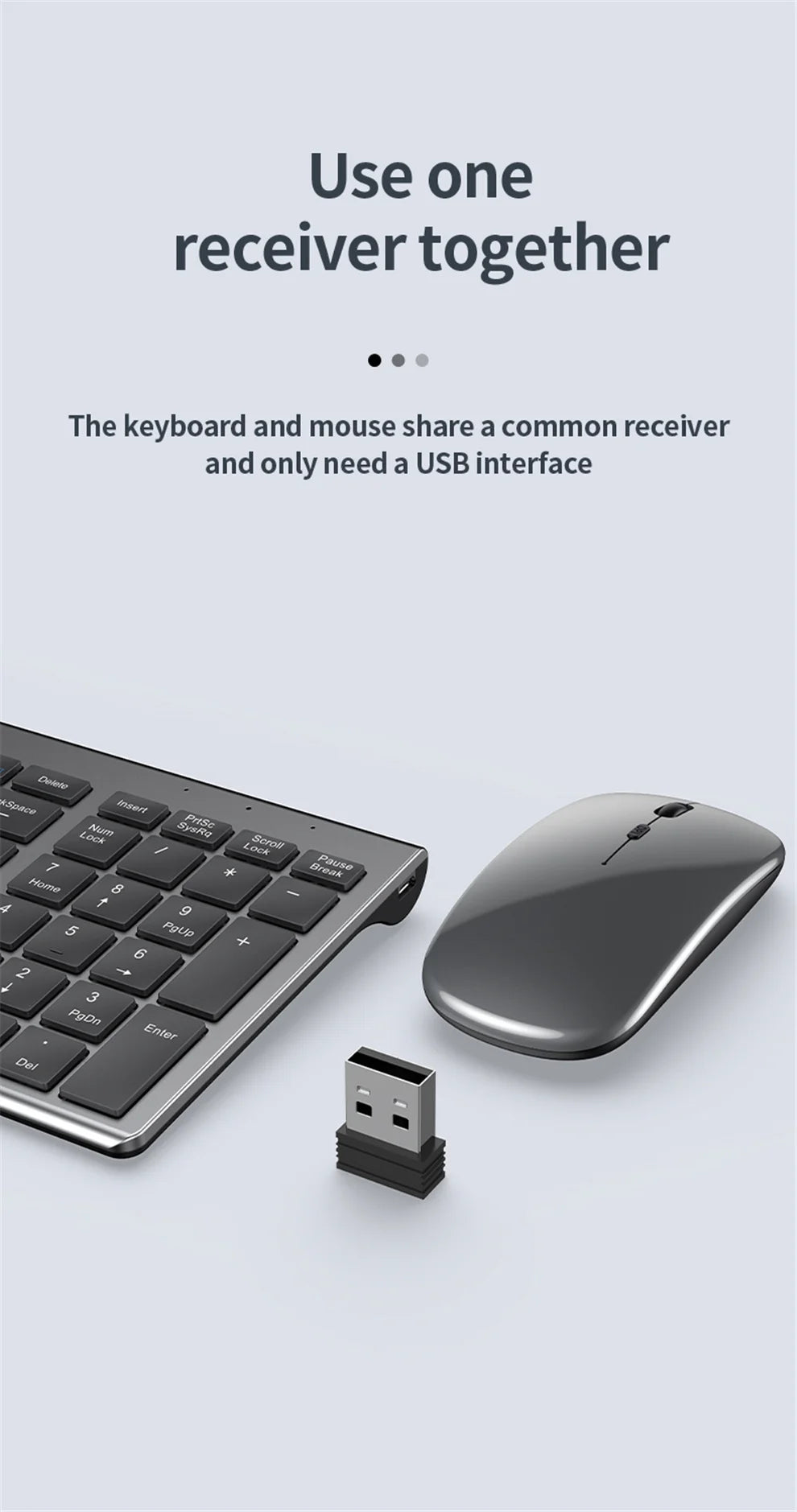 Wireless Keyboard & Mouse Combo – Bluetooth 5.0 & 2.4G Rechargeable Full-Size Ergonomic Set