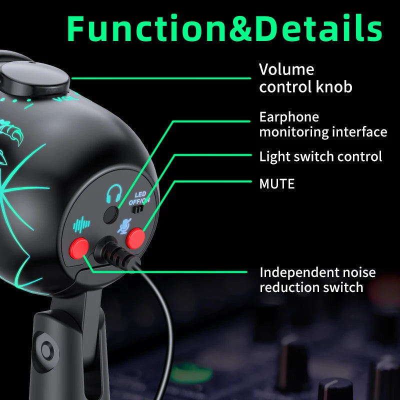 USB Condenser Microphone – Tabletop Mic for Gaming, Podcasting, Streaming & Studio Recording