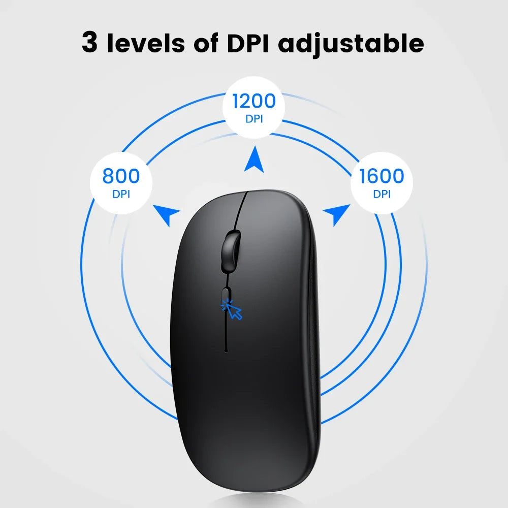 Rechargeable Wireless Mouse – Bluetooth & 2.4GHz Dual-Mode Silent Mini Mouse for PC, Laptop & Mac