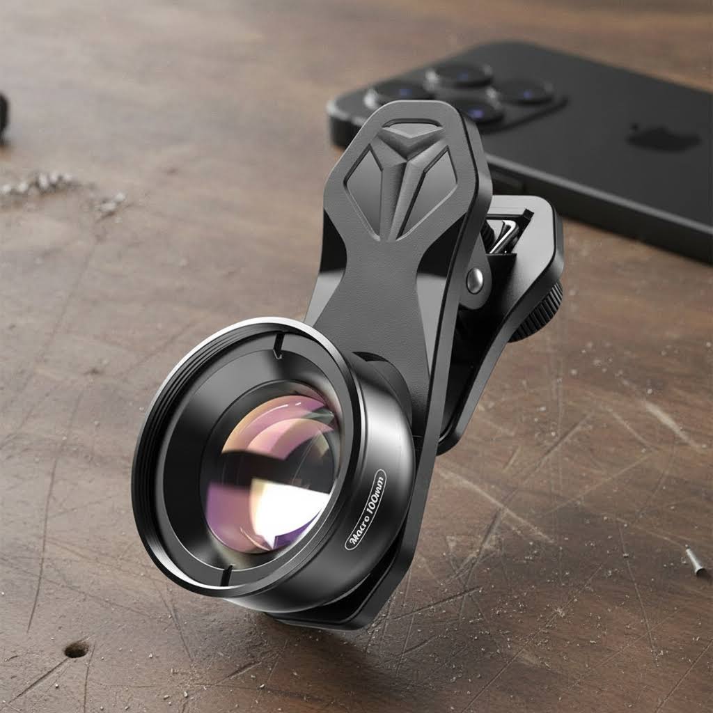 APEXEL 100mm Macro Phone Lens — 4K HD with Optional CPL & Star Filter for iPhone & Android